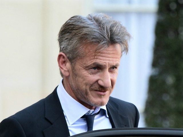 US actor Sean Penn, founder and president of J/P Haitian Relief Organisation, leaves after a meeting with the French president at the Elysee Palace in Paris on February 19, 2015. AFP PHOTO / STEPHANE DE SAKUTIN (Photo credit should read STEPHANE DE SAKUTIN/AFP via Getty Images)