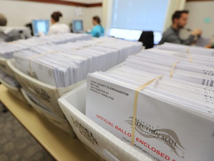 PROVO, UT - NOVEMBER 6: Thousands of ballots sit in boxes as Utah County election workers process the mail-in ballots for the midterm elections on November 6, 2018 in Provo, Utah. Utah early voting has been highest ever in Utah's midterm elections. One of the main proportions on the ballet …