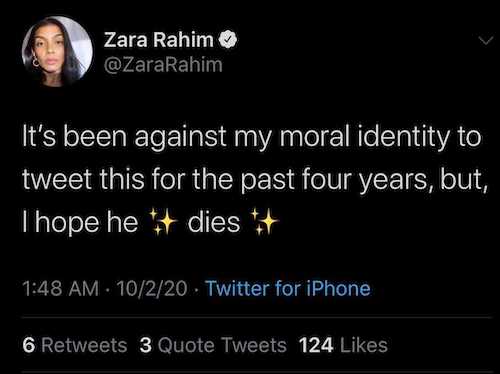 Zara Rahim tweet
