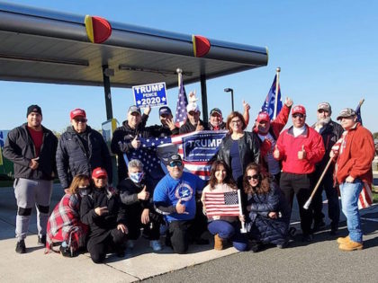 A group of Trump supporters organizes a caravan down Bergenline Avenue in Hudson County, New Jersey, October 31, 2020.