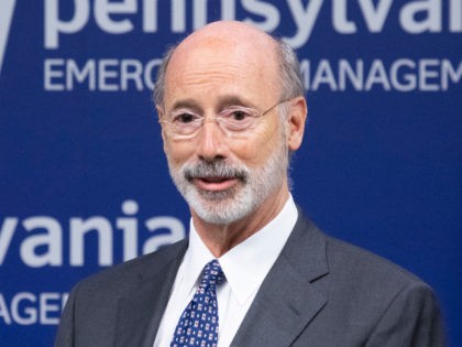 Pennsylvania Governor Tom Wolf speaking to the press. As a fall resurgence of COVID-19 bec