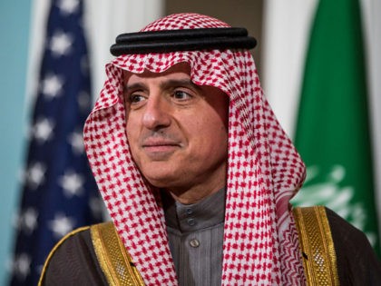 WASHINGTON, DC - JANUARY 12: Saudi Arabian Foreign Minister Adel al-Jubeir attends a press event with U.S. Secretary of State Rex Tillerson at the State Department on January 12, 2018 in Washington, DC. (Photo by Zach Gibson/Getty Images)