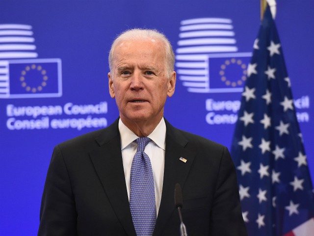 Europe - US Vice President Joe Biden speaks while meeting with European Union President on