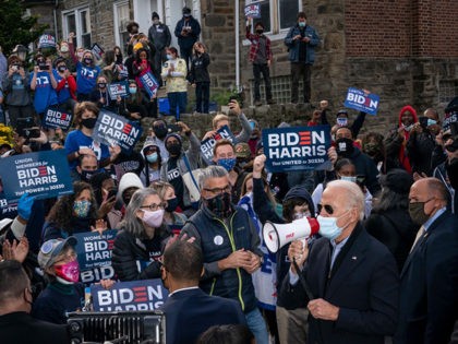 PHILADELPHIA, PA - NOVEMBER 03: Democratic presidential nominee Joe Biden rallies supporte