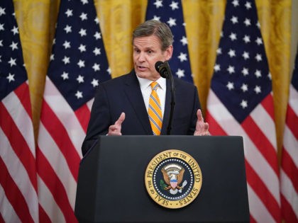 Tennessee Governor Bill Lee speaks on protecting Americas seniors from the COVID-19 pandemic in the East Room of the White House in Washington, DC on April 30, 2020. (Photo by MANDEL NGAN / AFP) (Photo by MANDEL NGAN/AFP via Getty Images)