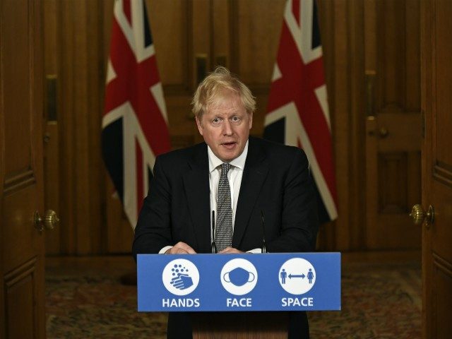 LONDON, UNITED KINGDOM - OCTOBER 31: Britain's Prime Minister Boris Johnson speaks during a press conference in 10 Downing Street on October 31, 2020 in London, England. The PM announced a new four week lockdown across England, starting Thursday, to help combat a coronavirus surge. (Photo by Alberto Pezzali-Pool/Getty Images)LONDON, …