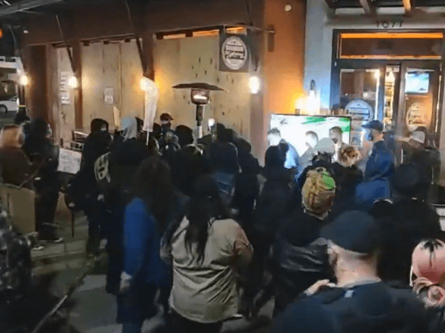 BLM protesters in Walnut Creek, CA, attack Bourbon Street restaurant staff and a patron. Police made no arrests. (Twitter Video Screenshot )