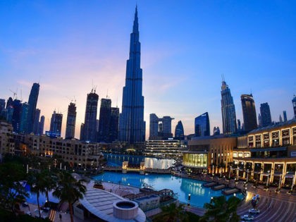 A picture taken on July 19, 2020 shows Dubai's Burj Khalifa, the tallest structure and bui