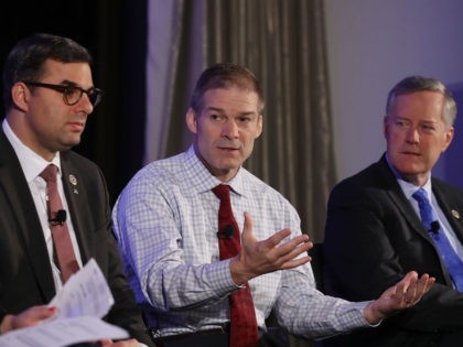 WASHINGTON, DC - APRIL 06: Members of the House Freedom Caucus, (L-R) Rep. Justin Amash (R
