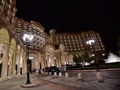 A view of the Ritz Carlton hotel in the Saudi capital Riyadh on October 24, 2018, where the Investment Initiative FII summit is taking place. - The summit, nicknamed "Davos in the desert", has been overshadowed by growing global outrage over the murder of a Saudi journalist inside the kingdom's …