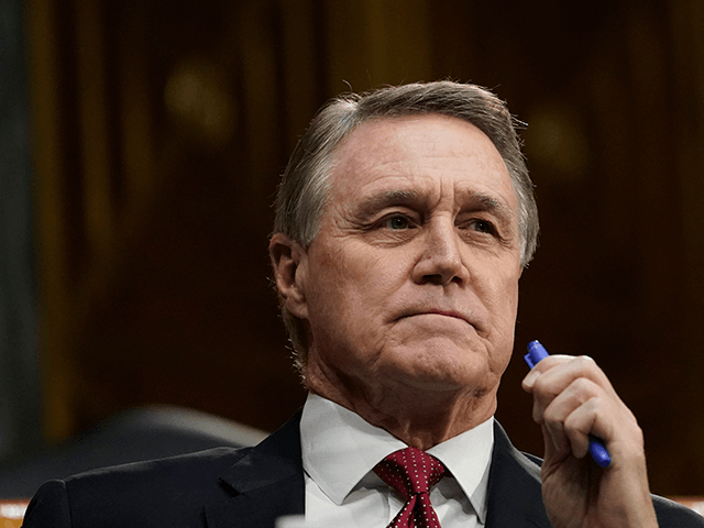 Sen. David Perdue (R-GA) attends a Senate Banking Committee hearing on Capitol Hill on September 24, 2020 in Washington, DC. U.S. Treasury Secretary Steven Mnuchin and Federal Reserve Board Chairman Jerome Powell are testifying about the CARES Act and the economic effects of the coronavirus (COVID-19) pandemic. (Photo by Drew …