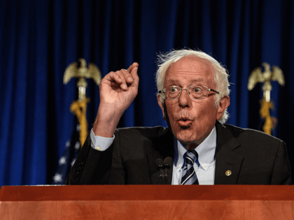 US Senator Bernie Sanders, Independent of Vermont, speaks at George Washington University in Washington, DC, on September 24, 2020. - Sanders warned that the US faces an "unprecedented and dangerous moment," as US President Donald Trump questions the legitimacy of mail-in ballots and suggests he might not accepts the election …
