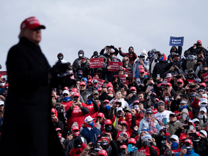 US President Donald Trump leaves after speaking during a "Make America Great Again" rally at Total Sports Park November 1, 2020, in Washington, Michigan. (Photo by Brendan Smialowski / AFP) (Photo by BRENDAN SMIALOWSKI/AFP via Getty Images)