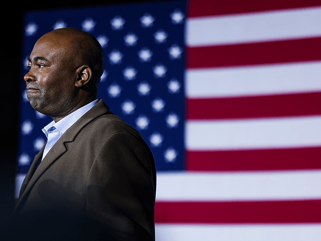 Democratic Senate candidate Jaime Harrison speaks to supporters after conceding to his opponent, incumbent Sen. Lindsey Graham (R-SC), on November 3, 2020 in Columbia, South Carolina. Graham won a fourth term in the senate with his reelection tonight. (Photo by Michael Ciaglo/Getty Images)