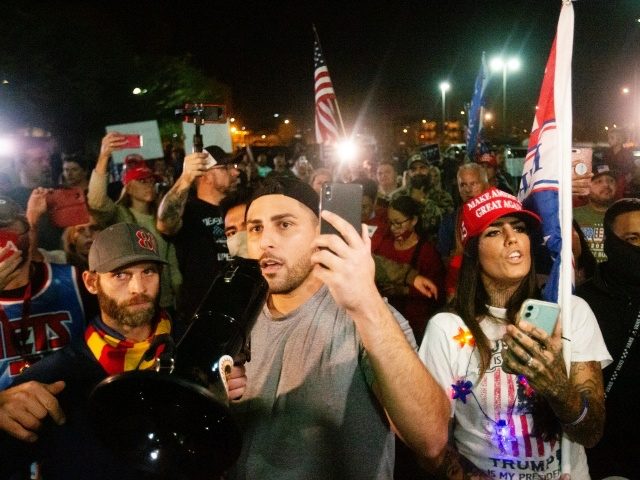 PHOENIX, AZ - NOVEMBER 04: U.S. President Donald Trump supporters gather to protest the e