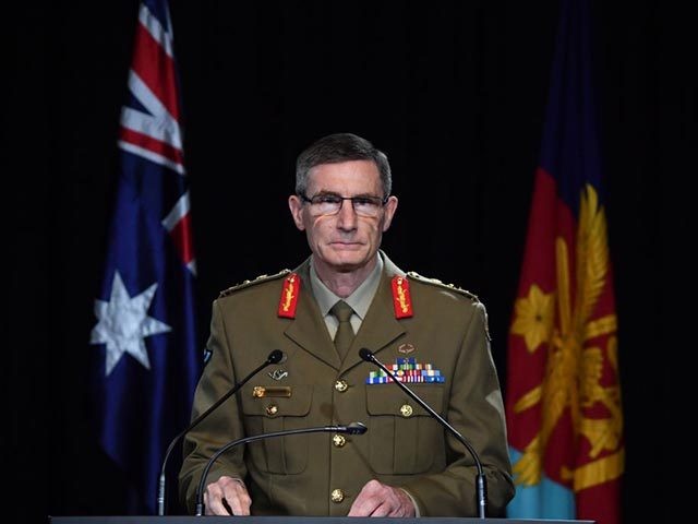 CANBERRA, AUSTRALIA - NOVEMBER 19: Chief of the Australian Defence Force (ADF) General Angus Campbell delivers the findings from the Inspector-General of the Australian Defence Force Afghanistan Inquiry on November 19, 2020 in Canberra, Australia. A landmark report has shed light on alleged war crimes by Australian troops serving in …