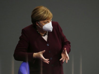 BERLIN, GERMANY - NOVEMBER 26: German Chancellor Angela Merkel arrives to deliver a govern