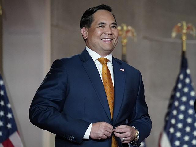 WASHINGTON, DC - AUGUST 27: Attorney General of Utah Sean Reyes arrives onstage to pre-record his address to the Republican National Convention at the Mellon Auditorium on August 27, 2020 in Washington, DC. The convention is being held virtually due to the coronavirus pandemic but includes speeches from various locations including Charlotte, North Carolina, Washington, DC, and Baltimore, Maryland. (Photo by Drew Angerer/Getty Images)