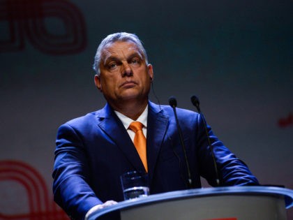 LUBLIN, POLAND - SEPTEMBER 11: The Prime Minister of Hungary, Viktor Orban takes part on a press conference during the Visegrad Summit at the Centre for the Meetings of Culture on September 11, 2020 in Lublin, Poland. The heads of state of Poland, Hungary, Slovakia and the Czech Republic have …