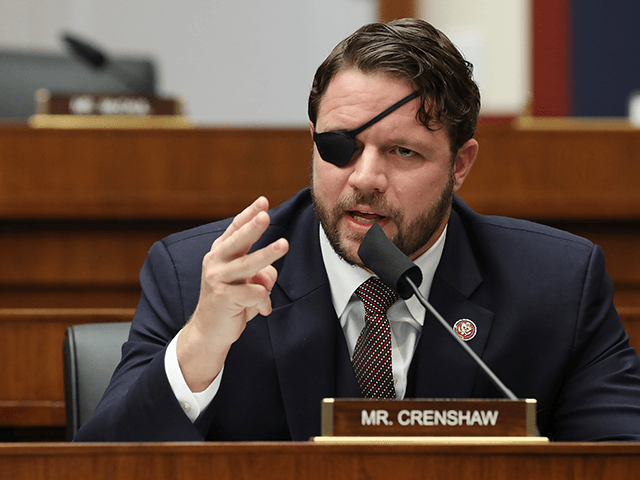 House Homeland Security Committee member Rep. Dan Crenshaw (R-TX) questions witnesses during a hearing on 'worldwide threats to the homeland' in the Rayburn House Office Building on Capitol Hill September 17, 2020 in Washington, DC. Committee Chairman Bennie Thompson (D-MS) said he would issue a subpoena for acting Homeland Security …