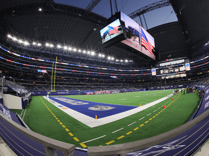 A general view at AT&T Stadium before a game between the Dallas Cowboys and the Arizona Cardinals on October 19, 2020, in Arlington, Texas. (Photo by Ronald Martinez/Getty Images)