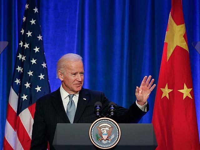 BEIJING, CHINA - DECEMBER 05: U.S Vice President Joe Biden attends a business leader breakfast at the The St. Regis Beijing hotel on December 5, 2013 in Beijing, China. U.S Vice President Joe Biden is on an official visit to China from December 4 to 5. (Photo by Lintao Zhang/Getty …