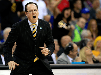 Head coach Gregg Marshall of the Wichita State Shockers looks on against the Kansas Jayhawks in the first half during the third round of the 2015 NCAA Men's Basketball Tournament at the CenturyLink Center on March 22, 2015 in Omaha, Nebraska. (Photo by Jamie Squire/Getty Images)