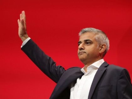 LIVERPOOL, ENGLAND - SEPTEMBER 27: The Mayor of London Sadiq Khan waves as he addresses th