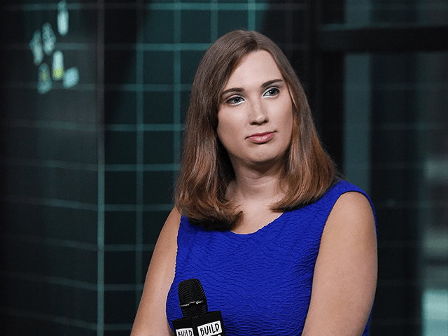 National Press Secretary of the Human Rights Campaign Sarah McBride visit Build at Build Studio on June 6, 2018 in New York City. (Photo by Nicholas Hunt/Getty Images)