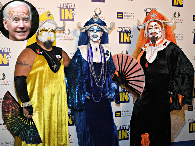 LAS VEGAS, NEVADA - MAY 11: Costumed guests attend the Human Rights Campaign's (HRC) 14th annual Las Vegas Gala featuring a keynote address by South Bend, Indiana Mayor Pete Buttigieg at Caesars Palace on May 11, 2019 in Las Vegas, Nevada. Buttigieg is the first openly gay candidate to run …