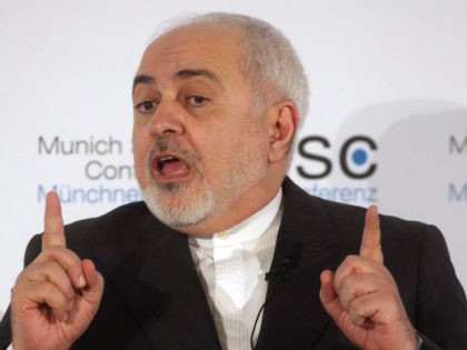 MUNICH, GERMANY - FEBRUARY 15: Iranian Foreign Minister Mohammad Javad Zarif speaks during a panel talk at the 2020 Munich Security Conference (MSC) on February 15, 2020 in Munich, Germany. The annual conference brings together global political, security and business leaders to discuss pressing issues, which this year include climate …