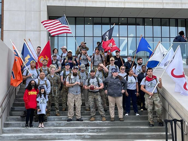 Veterans from the University of Alabama and Auburn University united as one last week to march 150 miles to raise awareness for the 22 veterans lost each day to suicide.