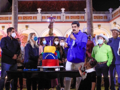 Nicolas Maduro celebrates 58th birthday with giant cake on November 23, 2020.