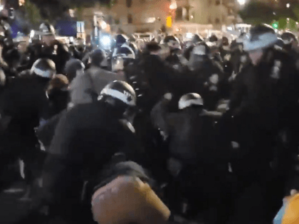 Protesters fight NYPD cops in post-election skirmish. (Twitter Video Screenshot)
