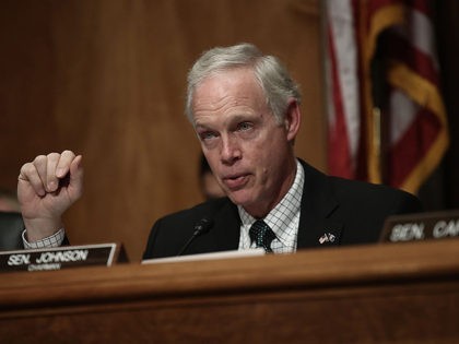 WASHINGTON, DC - JUNE 07: Committee Chairman Sen. Ron Johnson (R-WI) questions Peter Neffenger, administrator of the Transportation Security Administration, during Neffenger's testimony before the Senate Homeland Security and Governmental Affairs Committee June 7, 2016 in Washington, DC. The committee heard testimony on the topic "Frustrated Travelers: Rethinking TSA Operations …