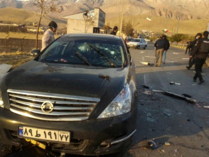 This photo released by the semi-official Fars News Agency shows the scene where Mohsen Fak