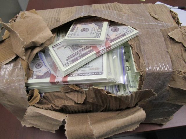 Counterfeit U.S. currency seized at Chicago Mail facility in October. (Photo: U.S. Customs