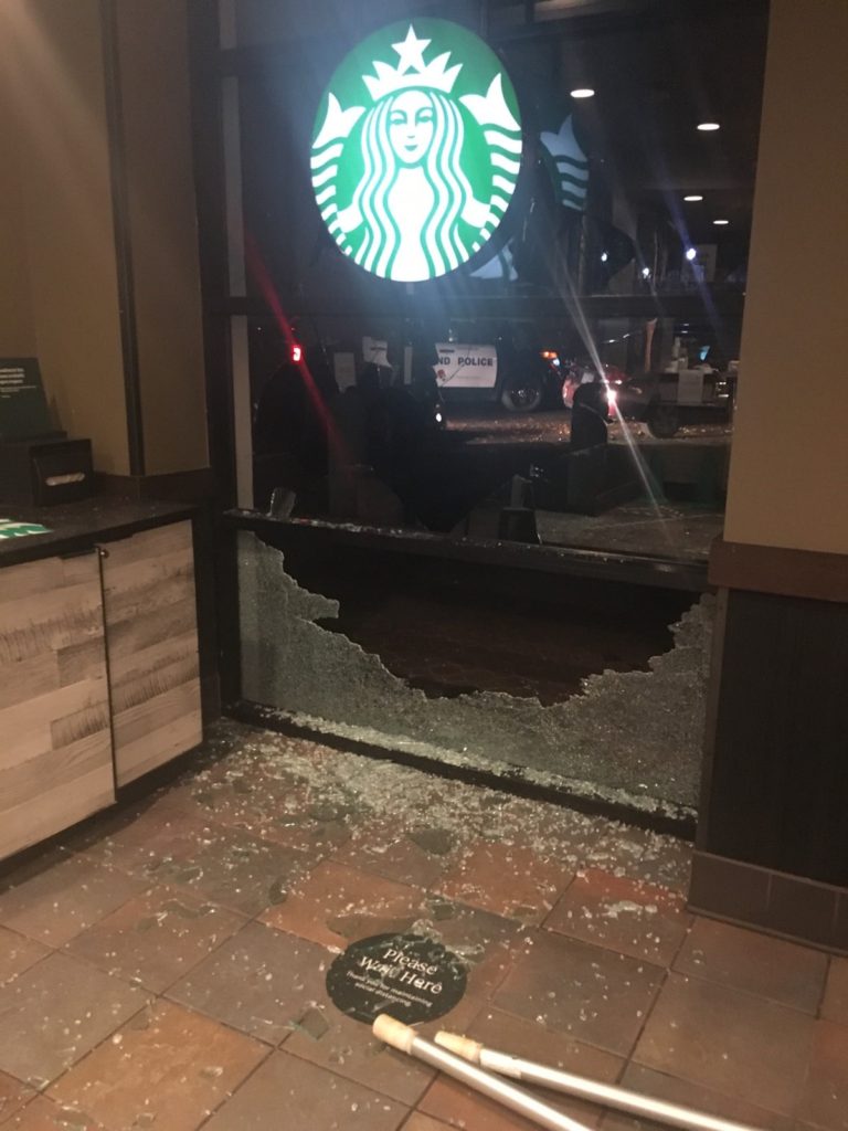 Starbucks vandalized. Photo: Multnomah Sheriff's Office