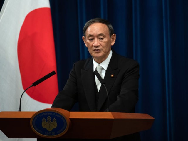 TOKYO, JAPAN - SEPTEMBER 16: Yoshihide Suga speaks during a press conference following his