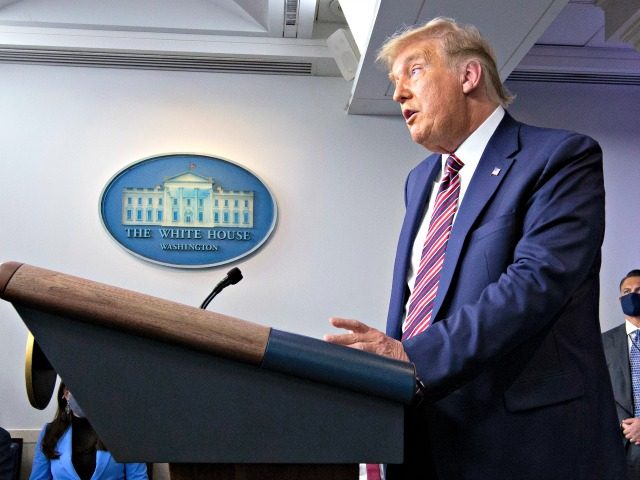 WASHINGTON, DC - NOVEMBER 20: U.S. President Donald Trump speaks to the press in the James Brady Press Briefing Room at the White House on November 20, 2020 in Washington, DC. U.S. President Donald Trump held his first press conference in over a week to make an announcement on prescription …