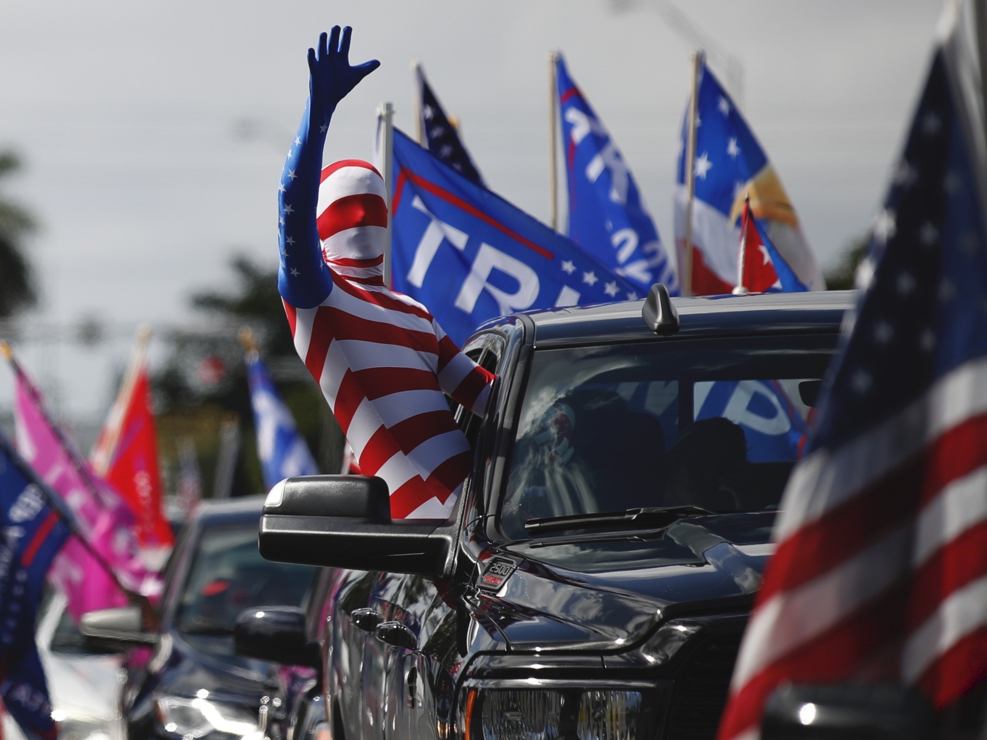 Trump caravan Miami (Rebecca Blackwell / Associated Press)