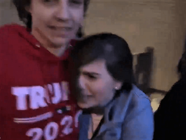 A young couple leaving the Trump Million MAGA March on Saturday are attacked by Antifa and
