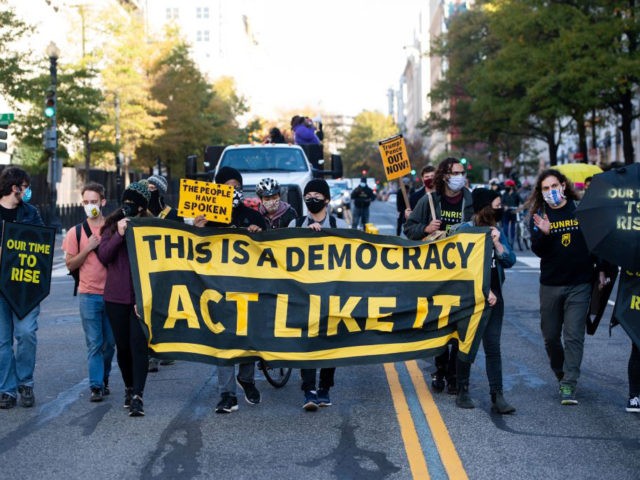 Demonstrators with ShutDown DC hold a protest to promote the counting of all votes, in Was