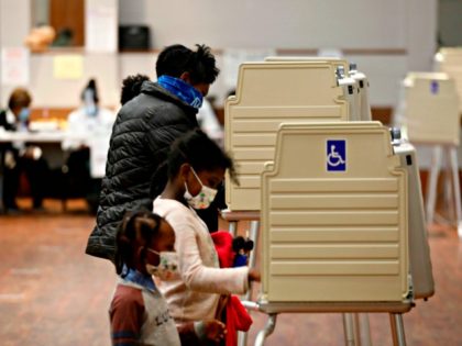 People vote in the 2020 general election at the Northwest Activities Center on November 3,