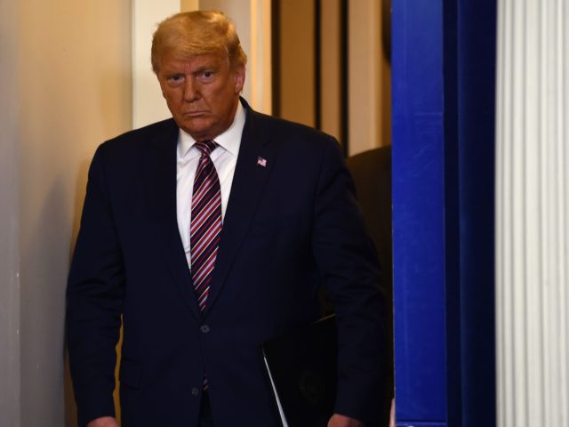 US President Donald Trump arrives to speak in the Brady Briefing Room at the White House in Washington, DC on November 5, 2020. - Democrat Joe Biden is leading President Donald Trump in the race for the 270 electoral votes that will put one of them over the top, with …