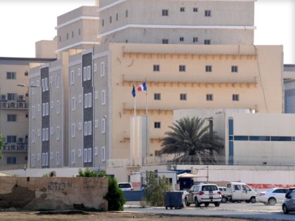 TOPSHOT - A picture taken from a distance shows the French consulate in the Saudi Red Sea port of Jeddah on October 29, 2020. - A Saudi citizen wounded a guard in a knife attack at the French consulate in Jeddah today, officials said, as France faces growing anger over …