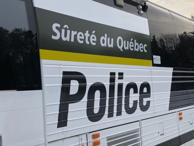 Quebec police equipment arrives at Saint-Henri-de-Taillon in Quebec, Canada, on January 25