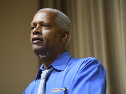 U.S. Rep. Hank Johnson, D-Ga., speaks to constituents during a town hall meeting Tuesday, August 13, 2019, at a senior center in Lithonia, Ga. (AP Photo/John Amis)