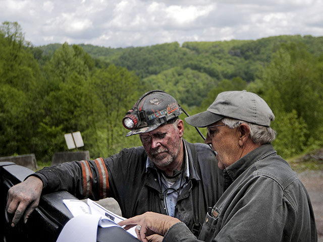 CLIMATE CHANGE: In this Wednesday, May 11, 2016 photo, Scott Tiller, left, a coal miner of