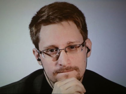 SAN FRANCISCO, CA - OCTOBER 14: Edward Snowden speaks remotely WIRED25 Festival: WIRED Cel